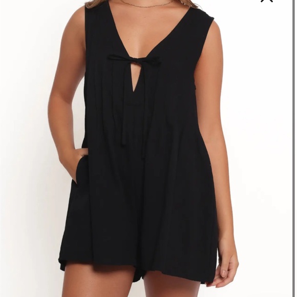 Petal & Pup Sleeveless Cotton Tie Front Romper - Picture 2 of 10